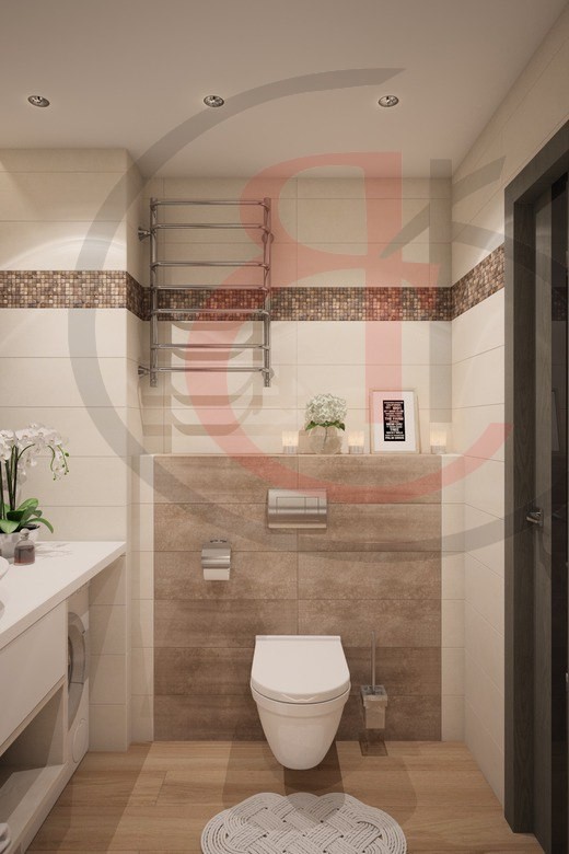 Дизайн интерьер маленькой ванной комнаты, Интерьер небольшой ванной комнаты (совмещенный санузел) (6)