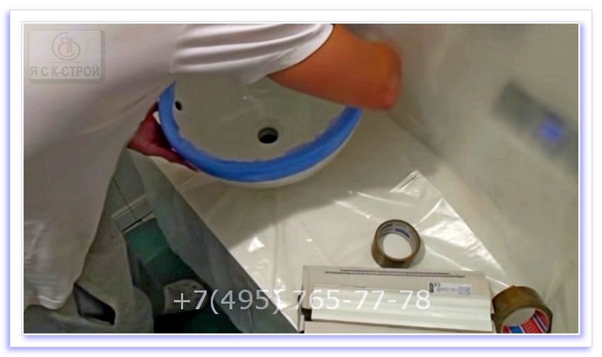 примерочная установки умывальника в ванной комнате когда ремонт идет полным ходом