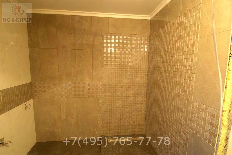 Стены из плитки в ванной комнате от ЯСК СТРОЙ