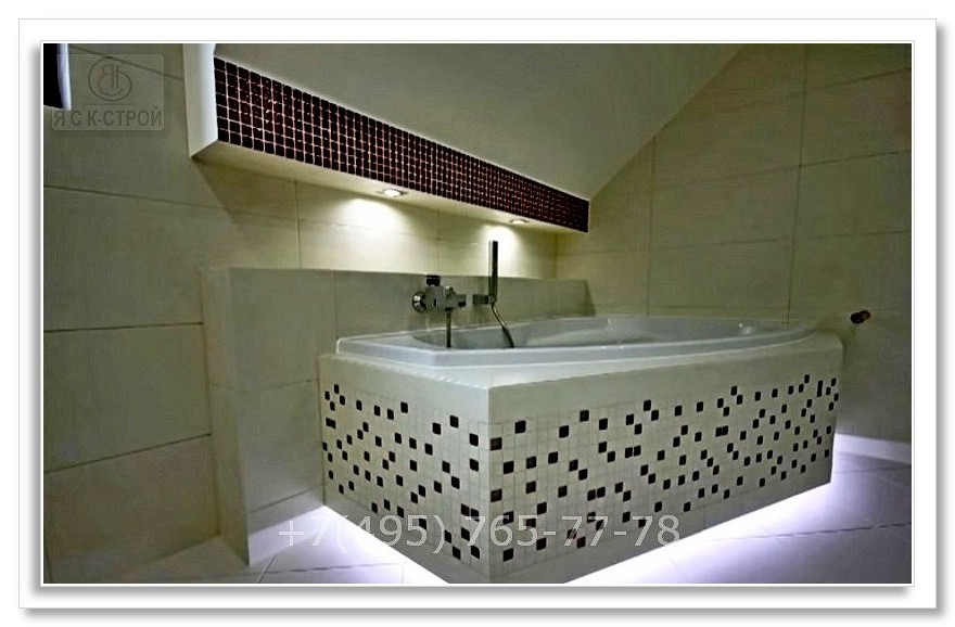 Дизайнерское решение подсветка снизу ванной