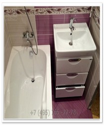 Фото ремонта ванной комнаты в фиолетовых оттенках по ул. Профсоюзной