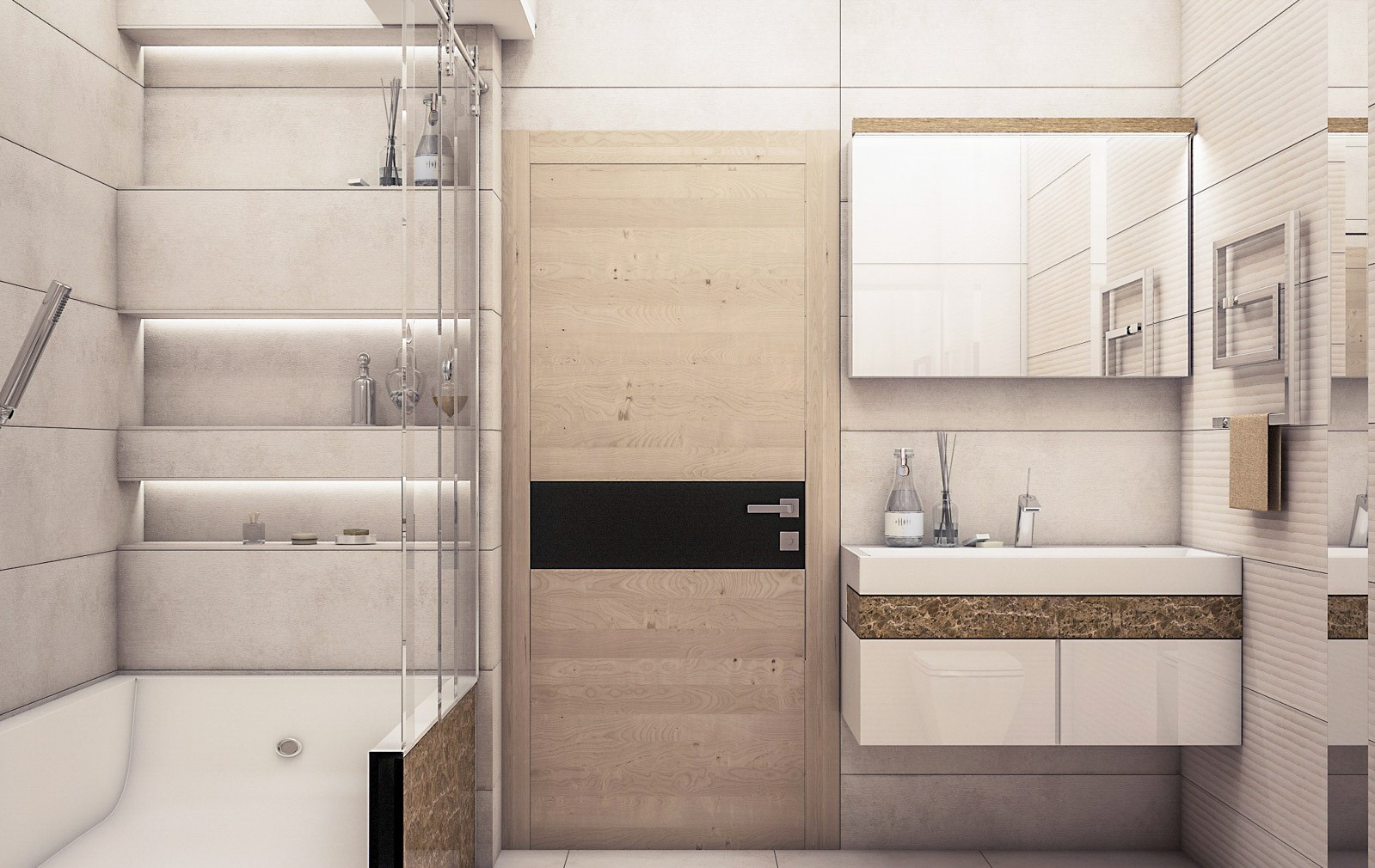 Пример 4) Ремонт ванной комнаты по дизайн проекту по адресу: Москва, улица Солянка, 4с5