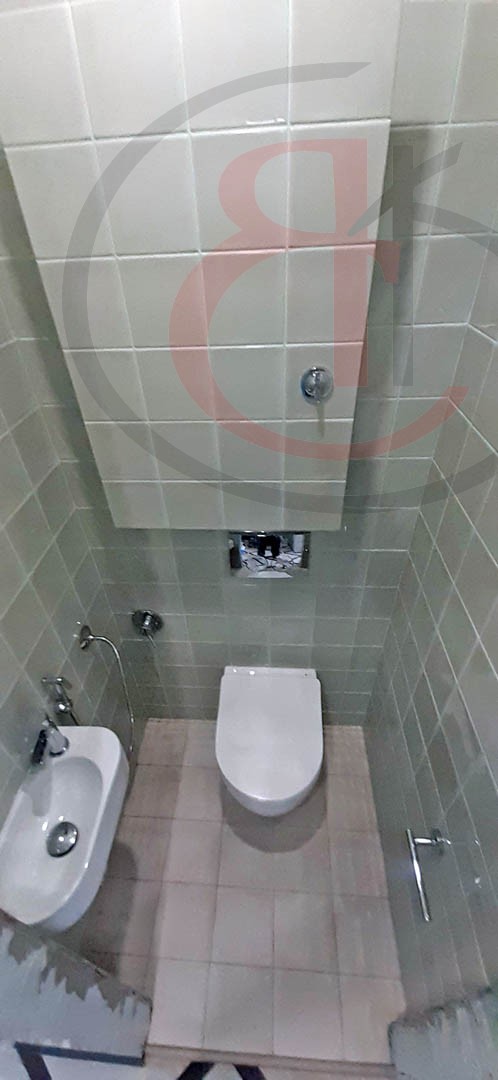 р-н Бирюлево, Новый ремонт ванной и туалета, после сноса сантех кабины в панельном доме,  (14)