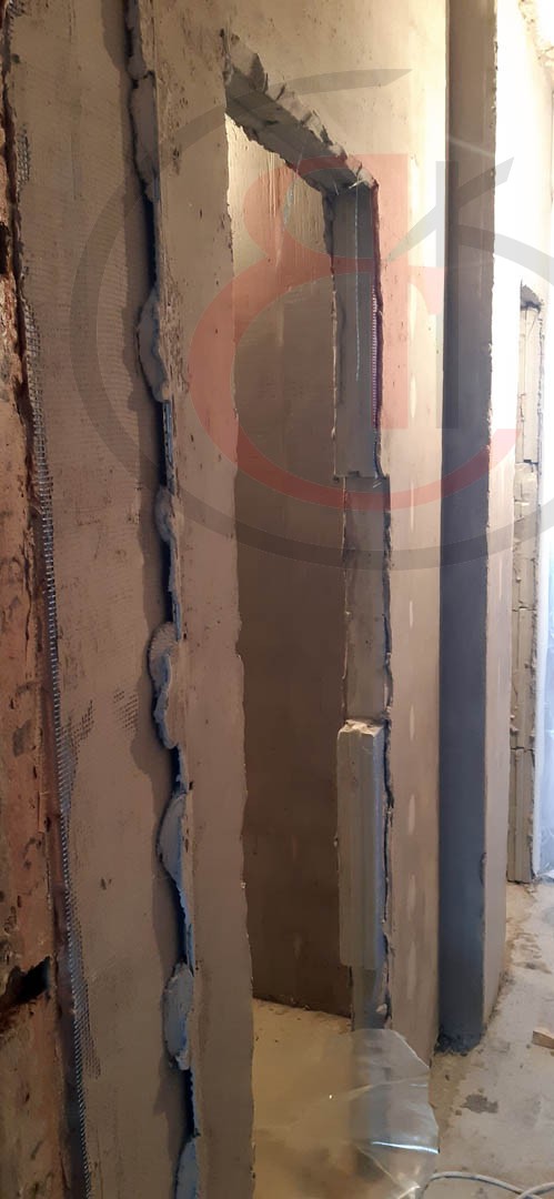 р-н Бирюлево, Новый ремонт ванной и туалета, после сноса сантех кабины в панельном доме, Как проходил ремонт в помещении, фото отчет (6)