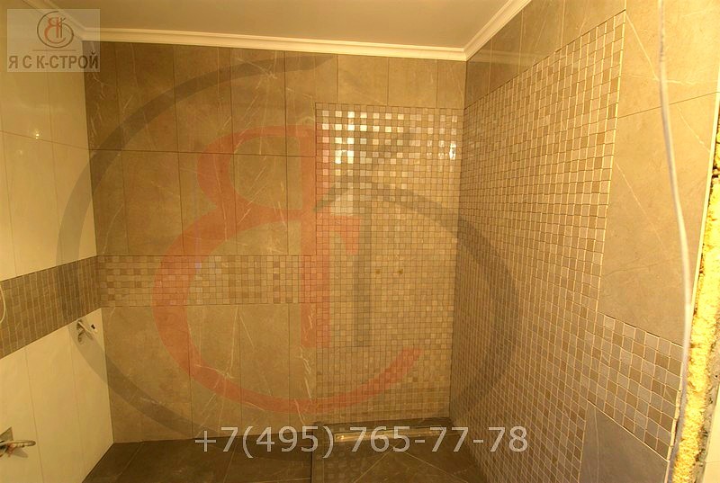 Ремонт ванной комнаты под ключ в загородном доме, цены в Москве., Фото трудового процесса (29)