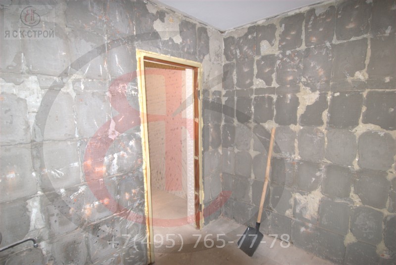 Ремонт ванной комнаты под ключ в загородном доме, цены в Москве., Фото трудового процесса (2)