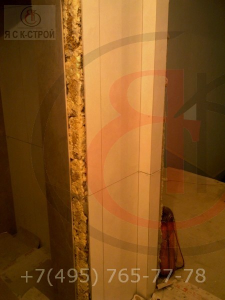 Ремонт ванной комнаты под ключ в загородном доме, цены в Москве., Фото трудового процесса (32)