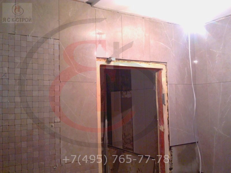 Ремонт ванной комнаты под ключ в загородном доме, цены в Москве., Фото трудового процесса (24)