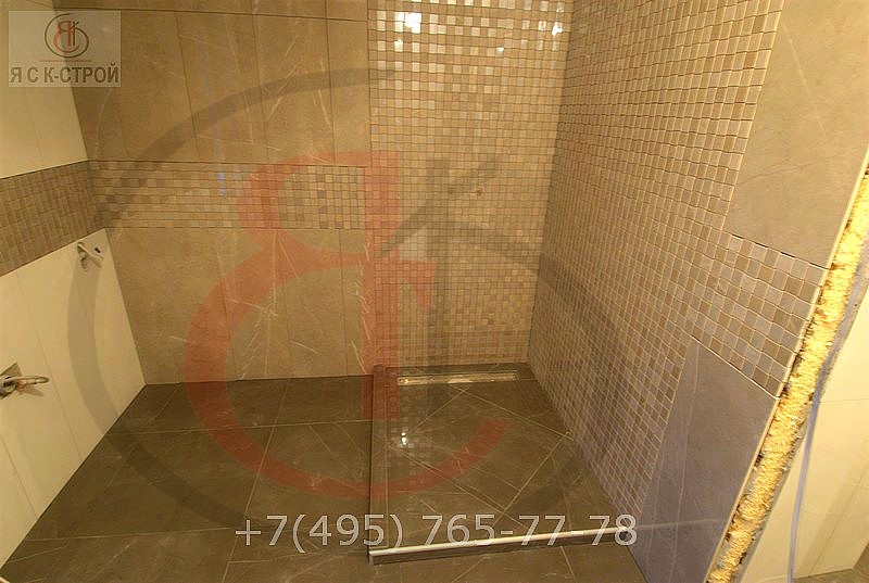 Ремонт ванной комнаты под ключ в загородном доме, цены в Москве., Фото трудового процесса (25)