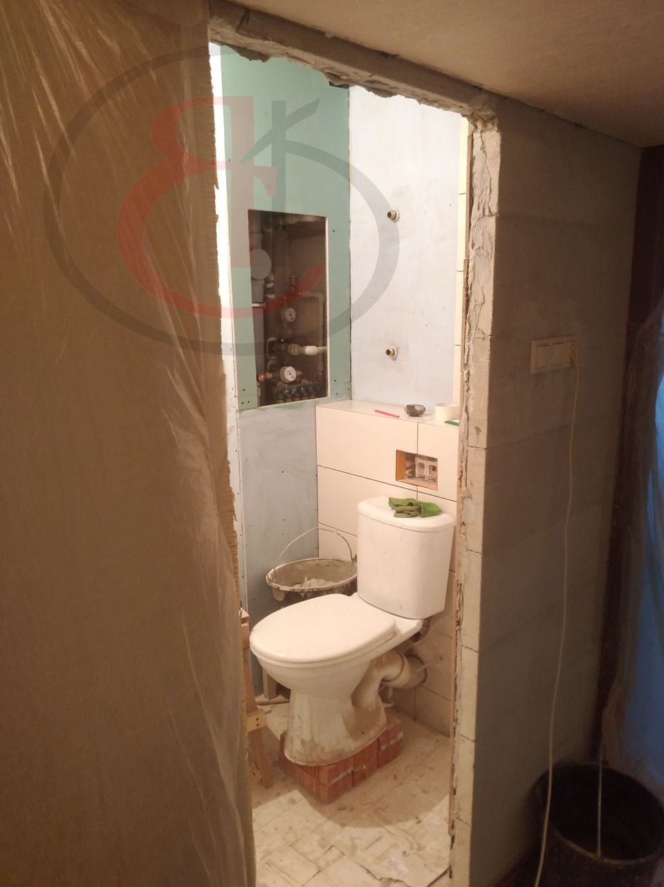 Капитальный ремонт маленькой ванной комнаты, Кетчерская улица 10, ОБЗОР ЧЕРНОВОЙ ОТДЕЛКИ (28)