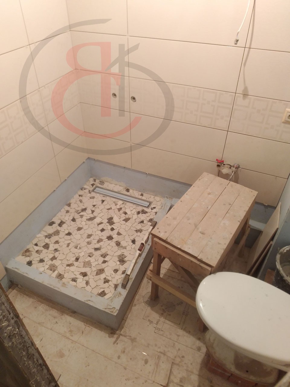 Капитальный ремонт маленькой ванной комнаты, Кетчерская улица 10, ОБЗОР ЧЕРНОВОЙ ОТДЕЛКИ (27)