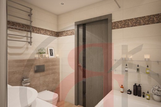 Дизайн интерьер маленькой ванной комнаты, Интерьер небольшой ванной комнаты (совмещенный санузел) (3)