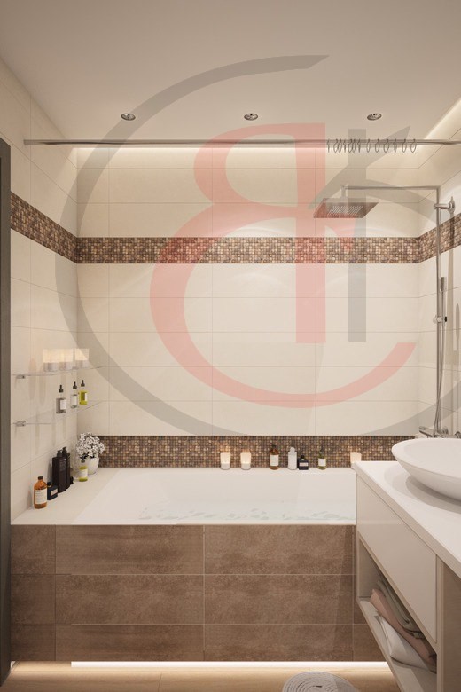Дизайн интерьер маленькой ванной комнаты, Интерьер небольшой ванной комнаты (совмещенный санузел) (5)