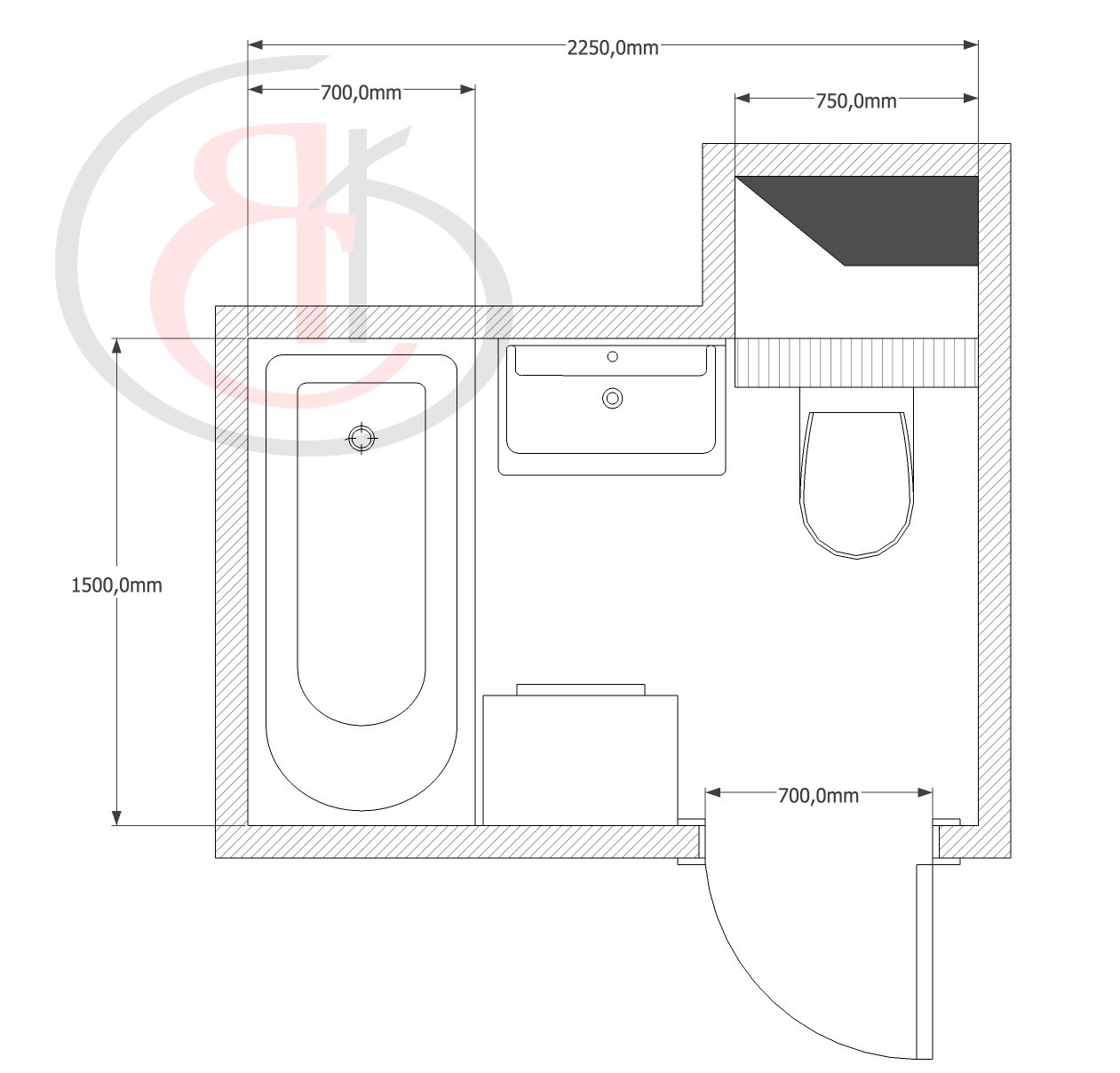 Дизайн и ремонт ванной комнаты от официального подрядчика.,  (13)