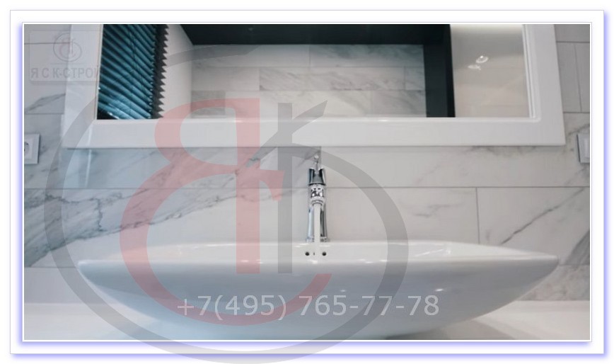 Сколько стоит ремонт в ванной комнате под ключ из мрамора. Проект в ЖК Внуково 2017, Весь цикл черновой и чистовой отделки (32)